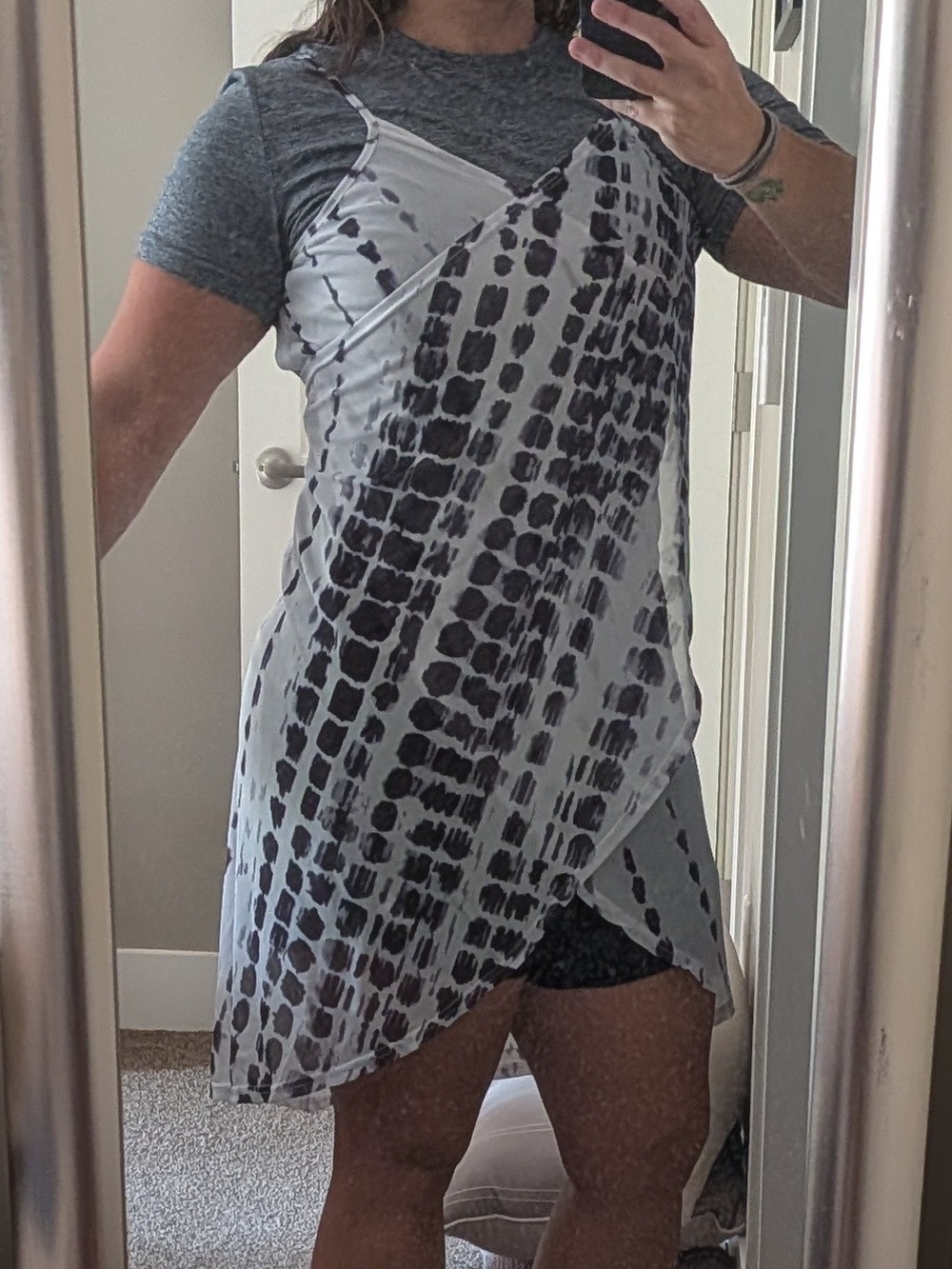 White & Black Wrap Bathing Suit Cover